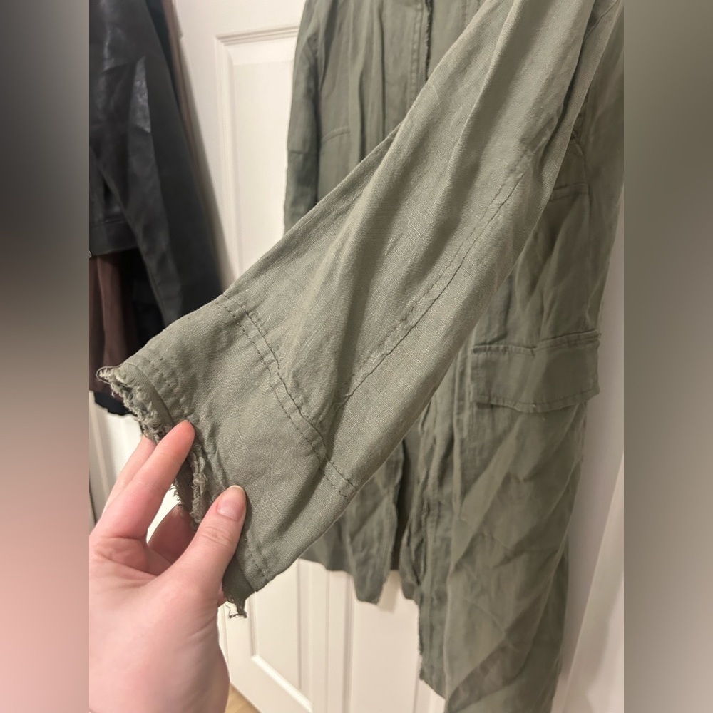 Zara Women's Olive Green Duster/Light Shacket - Picture 2 of 12
